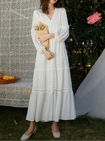 Bohemian Maxi Dress for Women: Vintage Chic, V-Neck Summer Boho Dress with Tassels