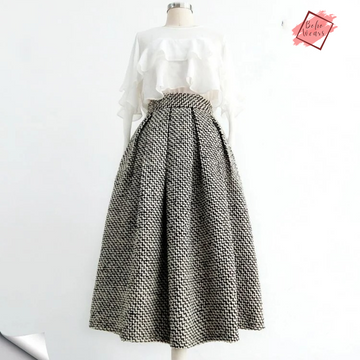 Autumn/Winter High Waist Skirt: Women's Fashionable Hounds tooth Pattern, Temperament Commuter Half Skirt