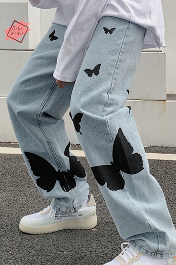 Embrace Boho Chic with Our Butterfly Jeans at BohoWears.com