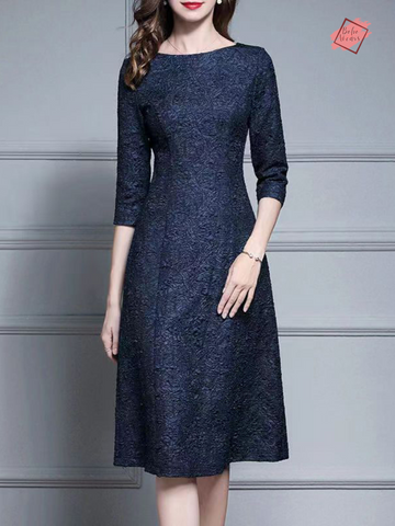 Chic Empire Waist Knee-Length Office Dress for Summer - BohoWears
