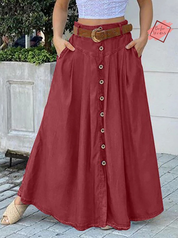 Effortlessly Elegant: Long Pleated Maxi Skirt for Women's Fashion in 2024