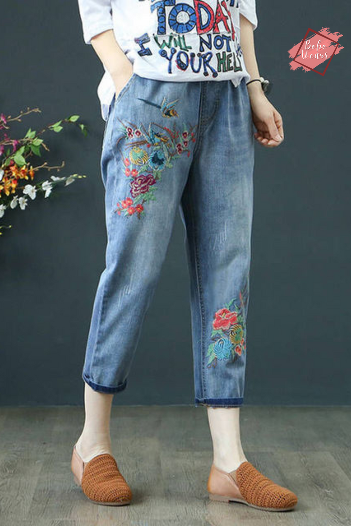 Wide fit boho women's jeans main image 1