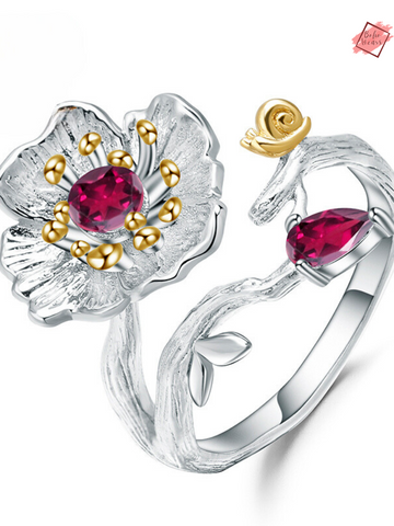 Experience Timeless Elegance with Our Sterling Silver Rhodolite Garnet Ring