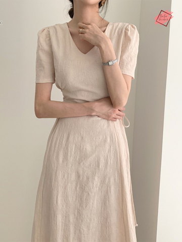 BohoWears Cotton Linen Summer Dress - Retro Vintage Chic for Women