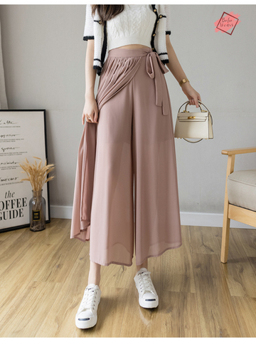 Chic and Breezy - New Pleated Chiffon Trousers for Summer
