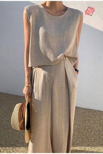 Boho Chic Tank Top and Wide Leg Pants Set