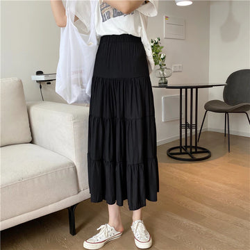 Womens Pleated Summer Cotton Skirt