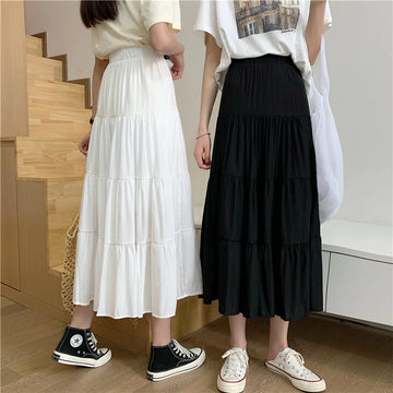 Womens Pleated Summer Cotton Skirt