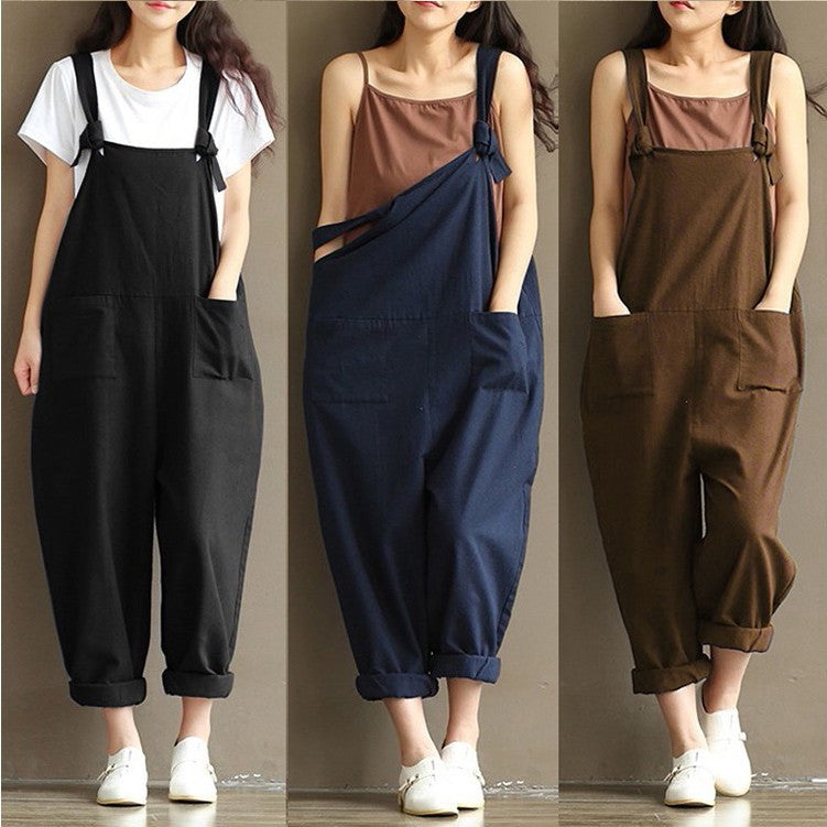 Women's Loose Solid Colour Dungaree