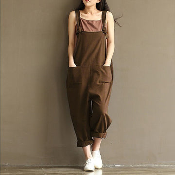 Women's Loose Solid Colour Dungaree