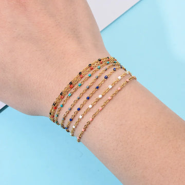 Bracelets de chaîne à maillons en acier inoxydable Boho pour femmes