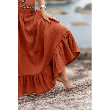 Women's Summer Solid Elastic High Waist Skirt