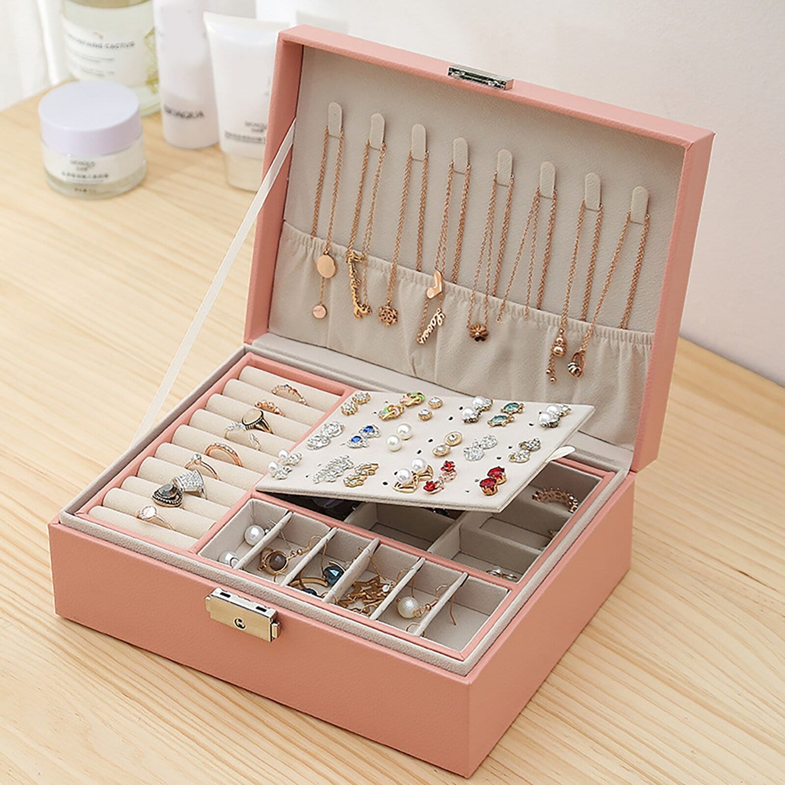 Beautiful Double Layer Jewellery Organizing Box 