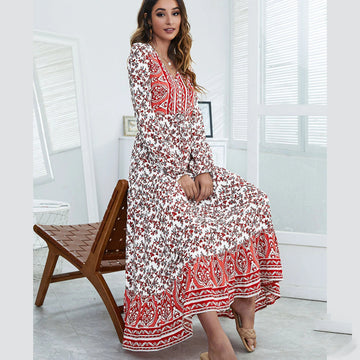 Women's Bohemian Soft Summer Wedding Guest Floral Dress